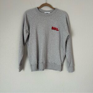 Bella Freud “Girl” Graphic Embroidered Crewneck Sweatshirt